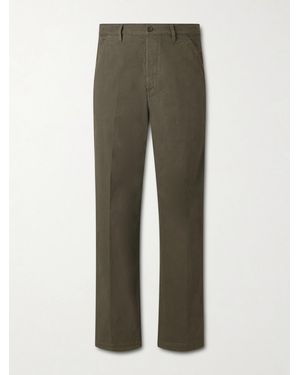Dries Van Noten Straight-Leg Stretch-Cotton Twill Trousers - Green