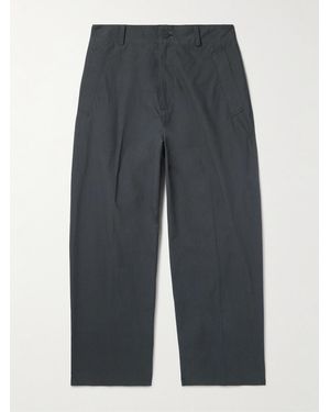 Studio Nicholson Mura Straight-leg Cotton-poplin Trousers - Blue