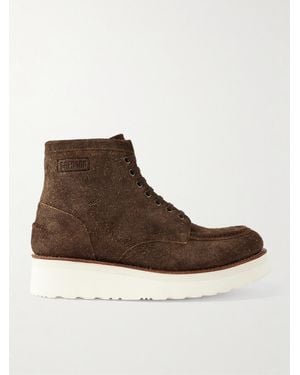 Grenson Asa Textured-Suede Boots - Brown