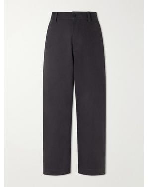 Studio Nicholson Barrel-Leg Cotton-Twill Pants - Blue