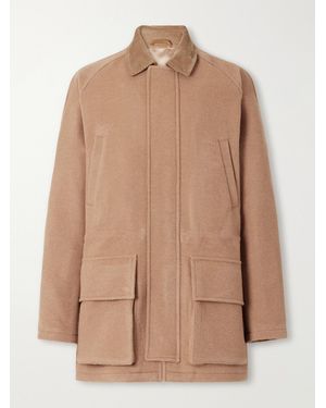 J. Mueser Panelled Corduroy-Trimmed Camel Hair Jacket - Natural