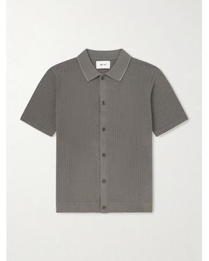 NN07 Nalo 60039 Open-knit Cotton Shirt - Grey