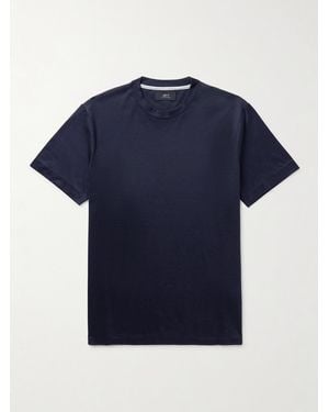 MR P. Silk And Cotton-blend T-shirt - Blue
