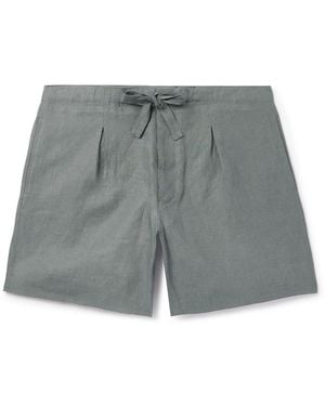 STÒFFA Straight-Leg Linen Drawstring Shorts - Gray