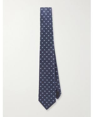 Gucci 7cm Logo-Jacquard Silk Tie - Blau