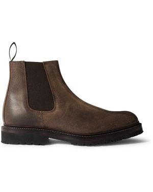 George Cleverley Jason Ii Waxed-Leather Chelsea Boots - Brown