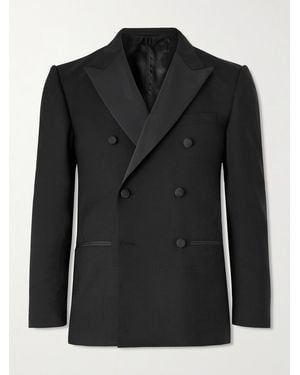 MR P. Double-Breasted Slim-Fit Satin-Trimmed Virgin Wool-Twill Tuxedo Jacket - Black
