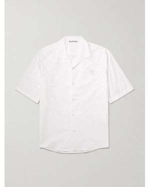 Acne Studios Solon Camp-Collar Oversized Embroidered Cotton-Piqué Shirt - White
