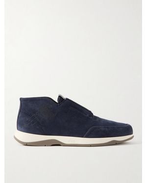 Berluti Échappée Scritto Suede Slip-On Trainers - Blue