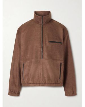 AURALEE Silk-Fleece Half-Zip Sweatshirt - Brown