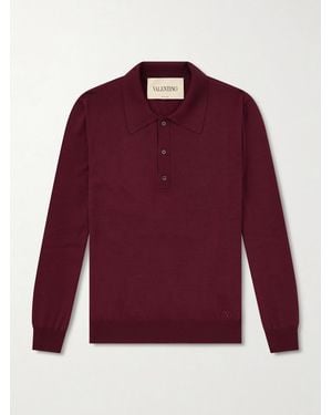 Valentino Garavani Virgin Wool Polo Shirt - Red