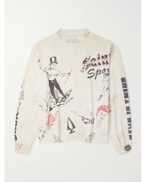 SAINT Mxxxxxx Sports Printed Cotton-jersey T-shirt - Natural