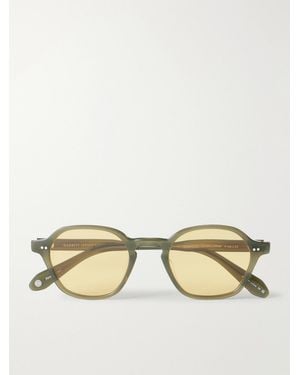 Garrett Leight Temescal Hexagon-Frame Acetate Sunglasses - Natural