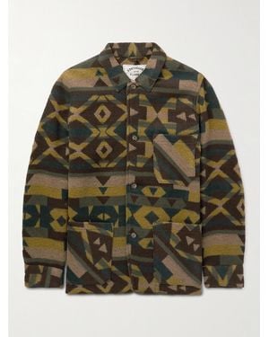 Portuguese Flannel Labura Morpheus Printed Flannel Chore Jacket - Green