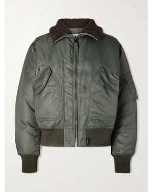 WTAPS Padded Fleece-Trimmed Shell Jacket - Verde