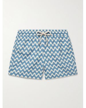 Frescobol Carioca Shorts Da Mare Medi A Gamba Dritta - Blu