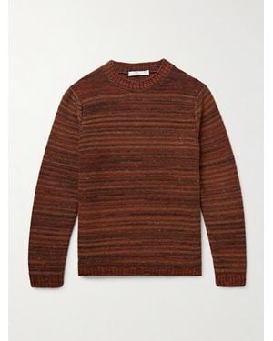 Inis Meáin Striped Merino Wool And Cashmere-Blend Sweater - Brown