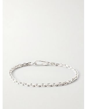 Mikia Sterling And Emerald Chain Bracelet - Natural