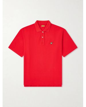 Human Made Logo-Appliquéd Cotton-Piqué Polo Shirt - Red