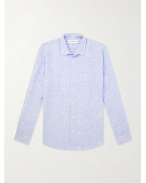 Orlebar Brown Giles Linen Shirt - Blue