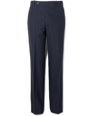 Husbands Straight-Leg Pinstriped Wool Suit Pants - Blue