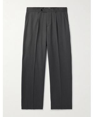 mfpen Service Pleated Wool Trousers - Grey