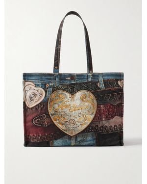 Acne Studios Trompe L'oeil Printed Canvas Tote Bag - Black