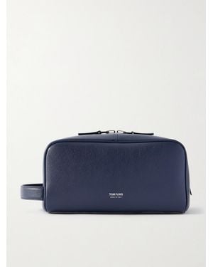 Tom Ford Leather Wash Bag - Blue