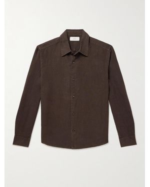 MR P. Garment-Dyed Linen Shirt - Brown