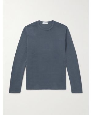 MR P. Ribbed Cotton-Jersey T-Shirt - Blue