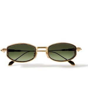 Jacques Marie Mage Last Frontier Vi Hardin Oval-Frame-Tone And Tortoiseshell Acetate Sunglasses - Green