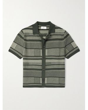 MR P. Striped Organic Cotton Shirt - Green