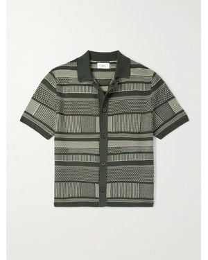 MR P. Striped Organic Cotton Shirt - Green