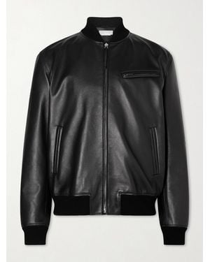 Gabriela Hearst Gregory Leather Bomber Jacket - Black