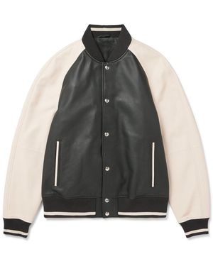 MR P. Full-Grain Leather Varsity Jacket - Blue