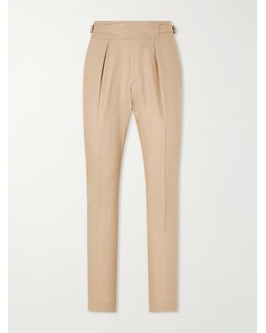 Polo Ralph Lauren Straight-Leg Pleated Linen Suit Trousers - Natural