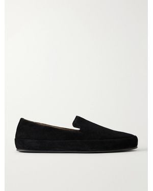 Mulo Evening Suede Loafers - Black