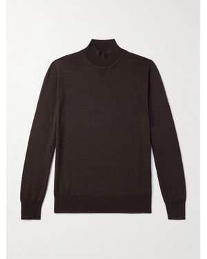 MR P. Merino Wool Mock-neck Jumper - Black