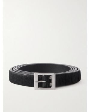 Rick Owens 2cm Calf Hair Belt - Black