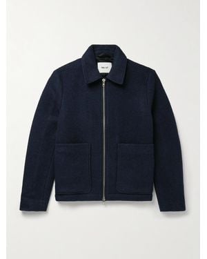 NN07 Gael 8267 Brushed Wool-Blend Jacket - Blue