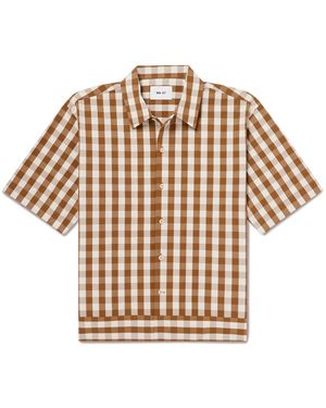 NN07 Reed 50071 Gingham Cotton Overshirt - Natural