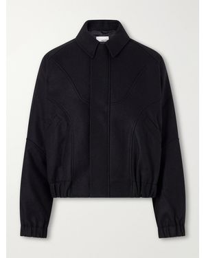 SAGE NATION Jiji Panelled Melton Wool Jacket - Blue
