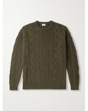 Ghiaia Pescatore Cable-Knit Wool Jumper - Green