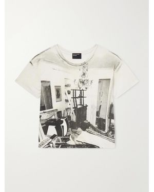 Enfants Riches Deprimes Destroyed Apartment Printed Cotton-Jersey T-Shirt - White