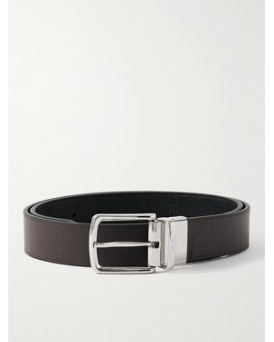 MR P. 3Cm Reversible Full-Grain Leather Belt - Black