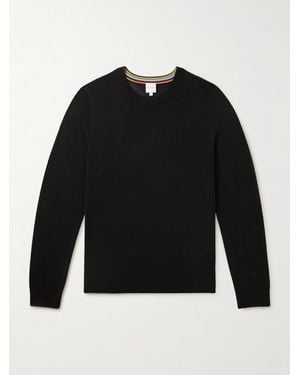 Paul Smith Logo-embroidered Merino Wool Jumper - Black