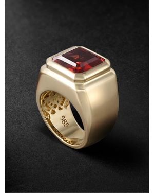 42 Suns 14-Karat Sapphire Signet Ring - Nero