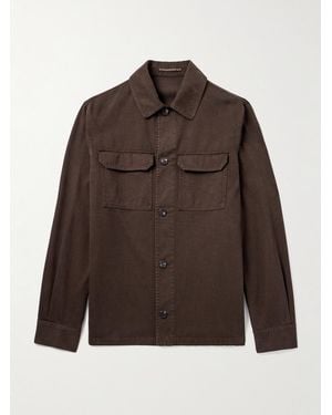 Slowear Incotex Cotton And Cashmere-Blend Overshirt - Brown