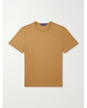 Polo Ralph Lauren Logo-embroidered Cotton-jersey T-shirt - Brown