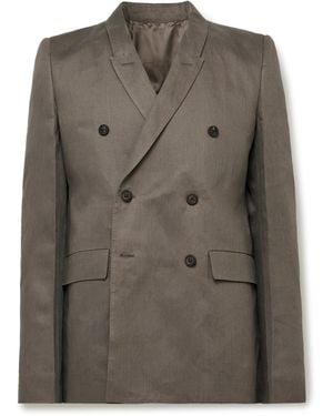 Rick Owens Double-Breasted Linen-Twill Blazer - Brown